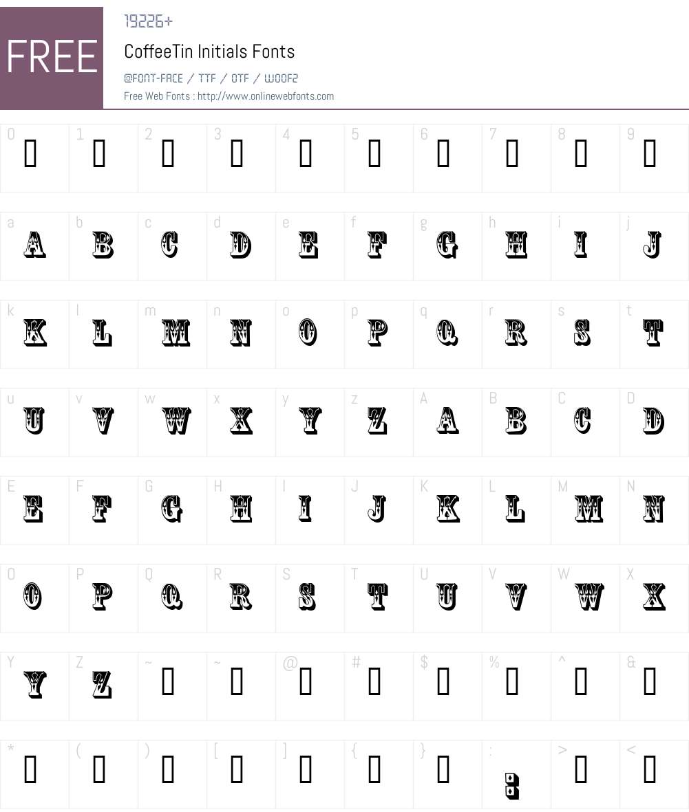 CoffeeTin Font Screenshots