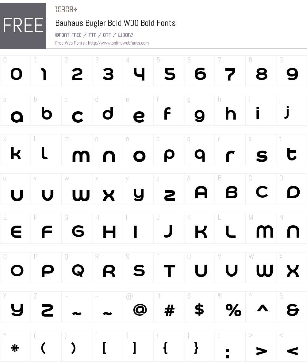 BauhausBuglerBoldW00-Bold Font Screenshots