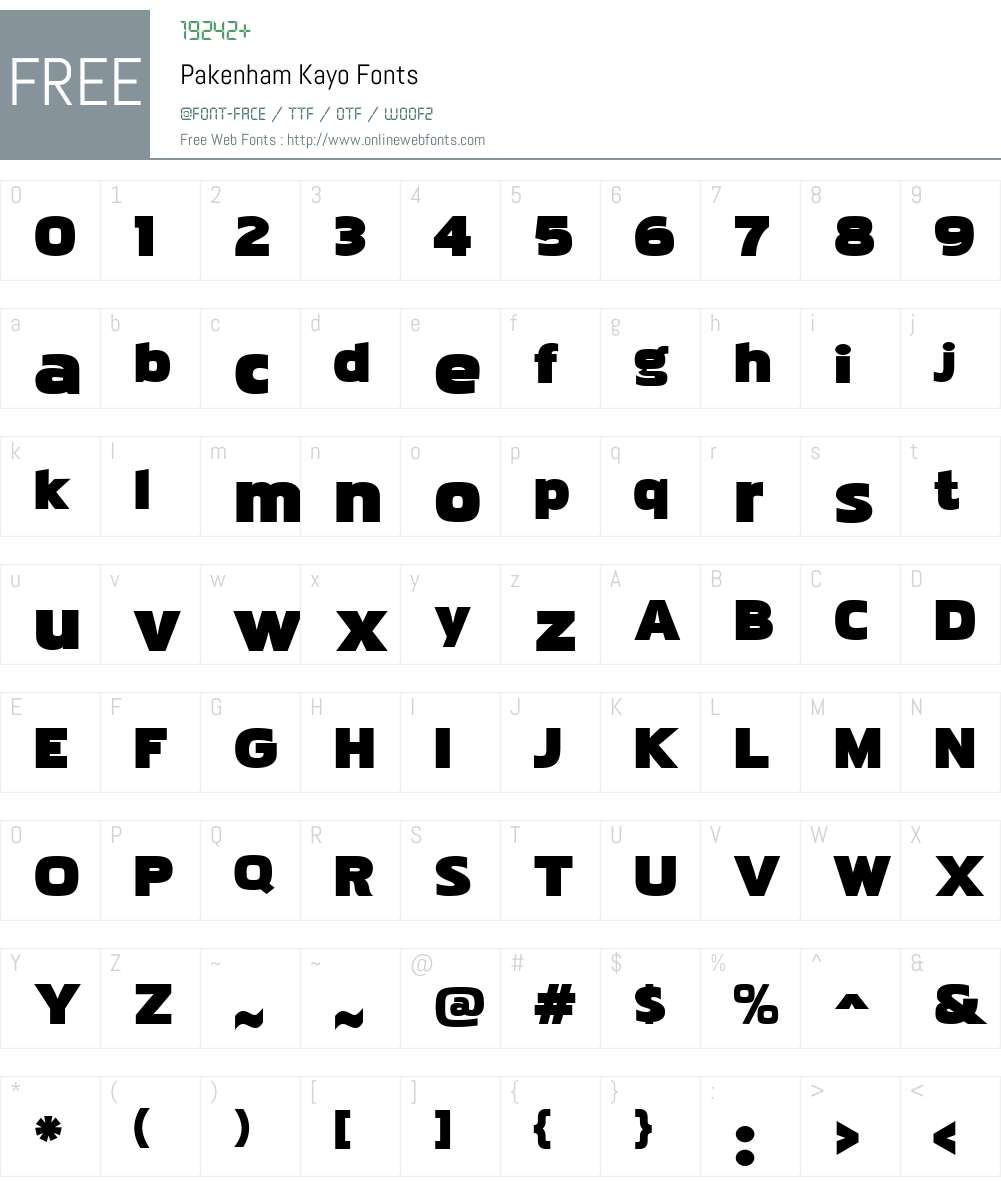 Pakenham Kayo Font Screenshots