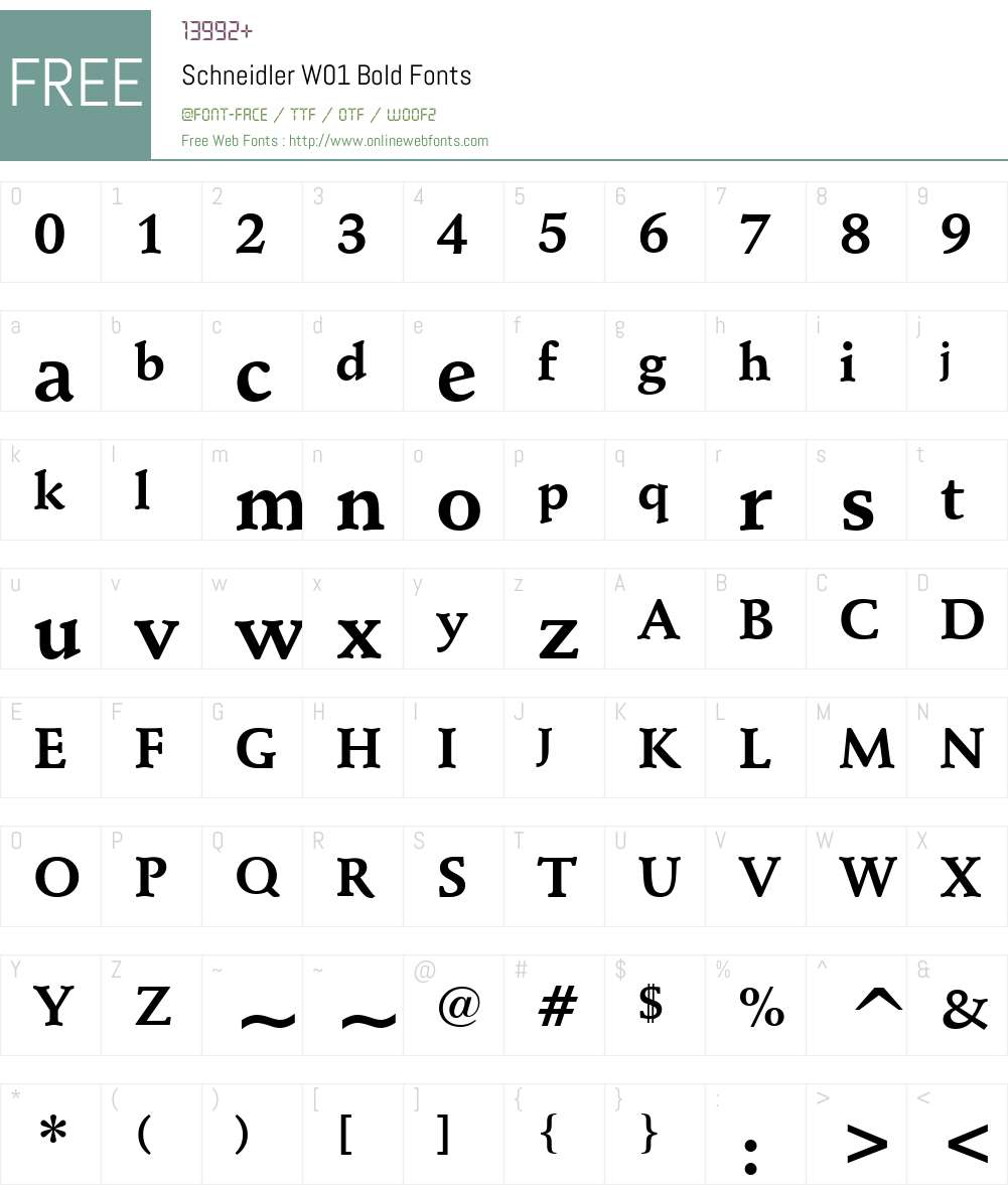 SchneidlerW01-Bold Font Screenshots