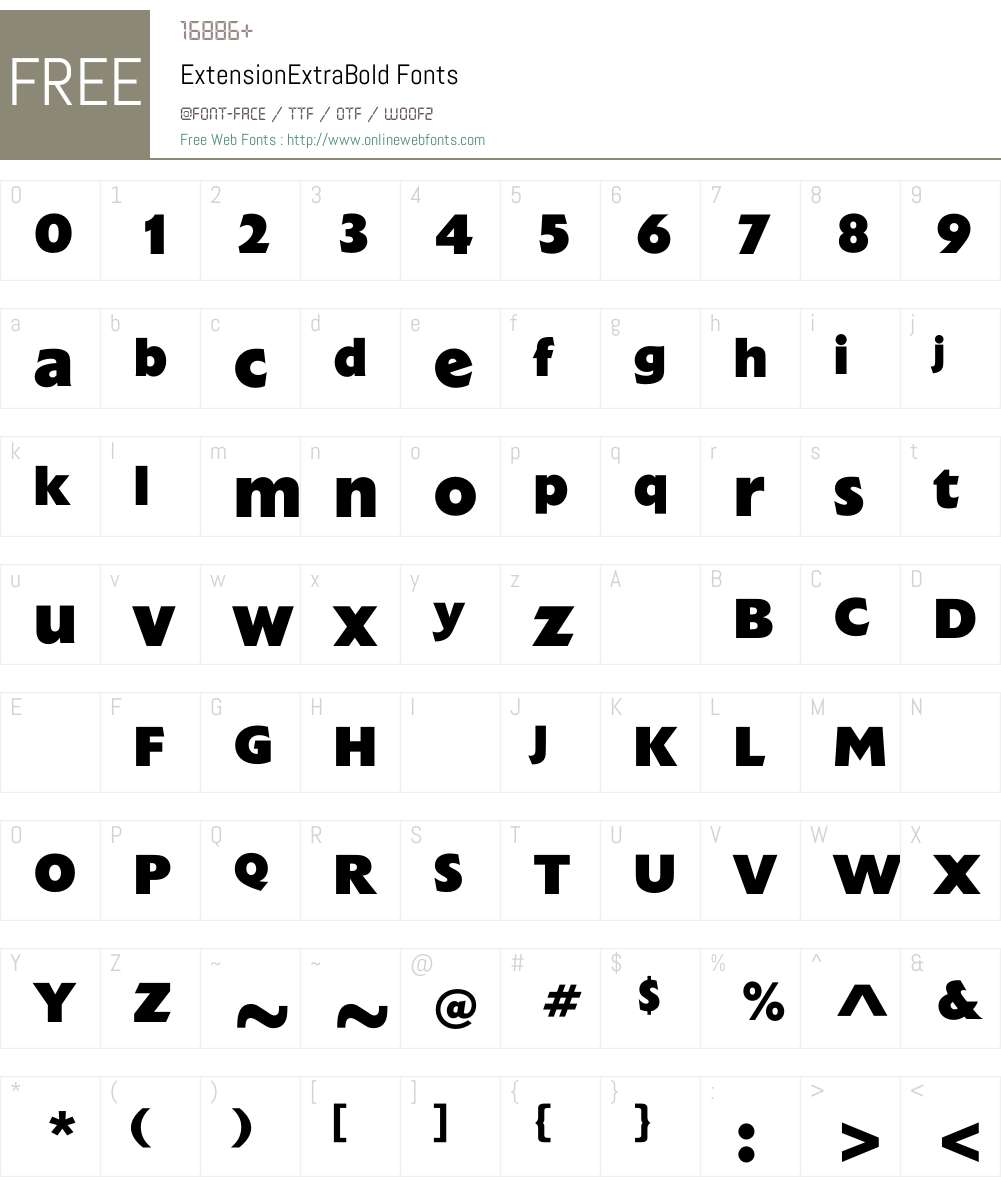 ExtensionExtraBold Font Screenshots