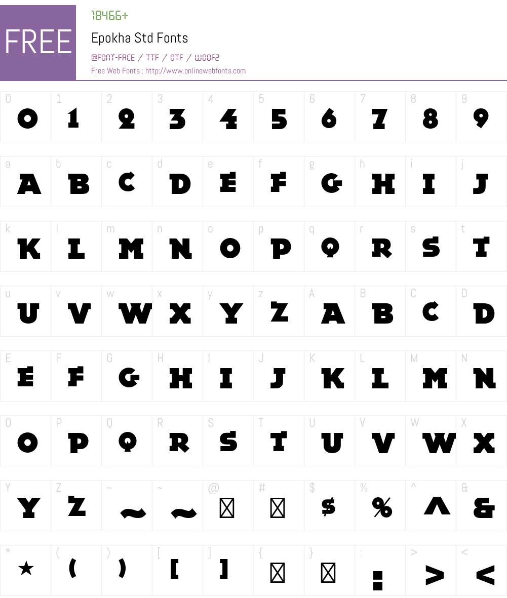 Epokha Std Font Screenshots