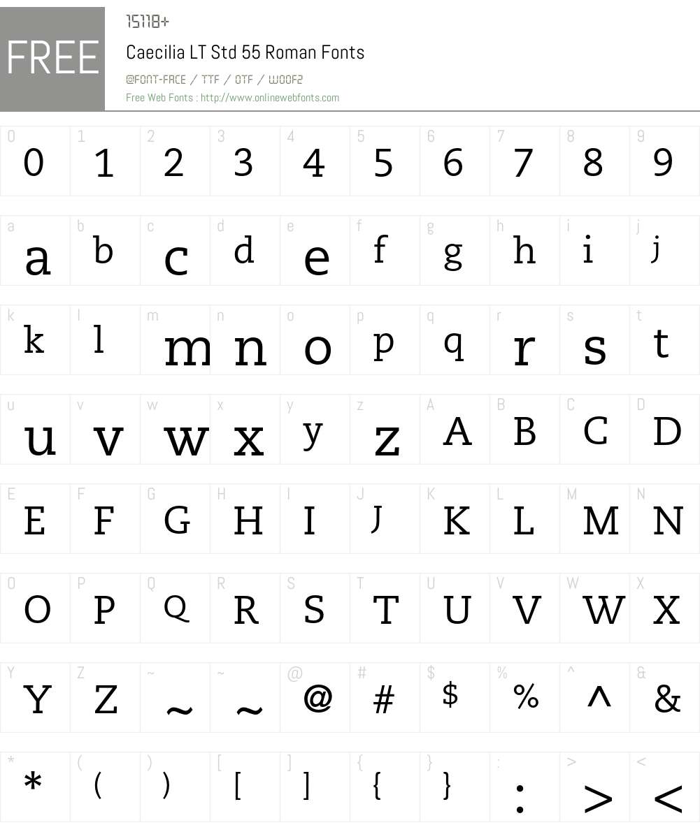 Caecilia LT Std Font Screenshots