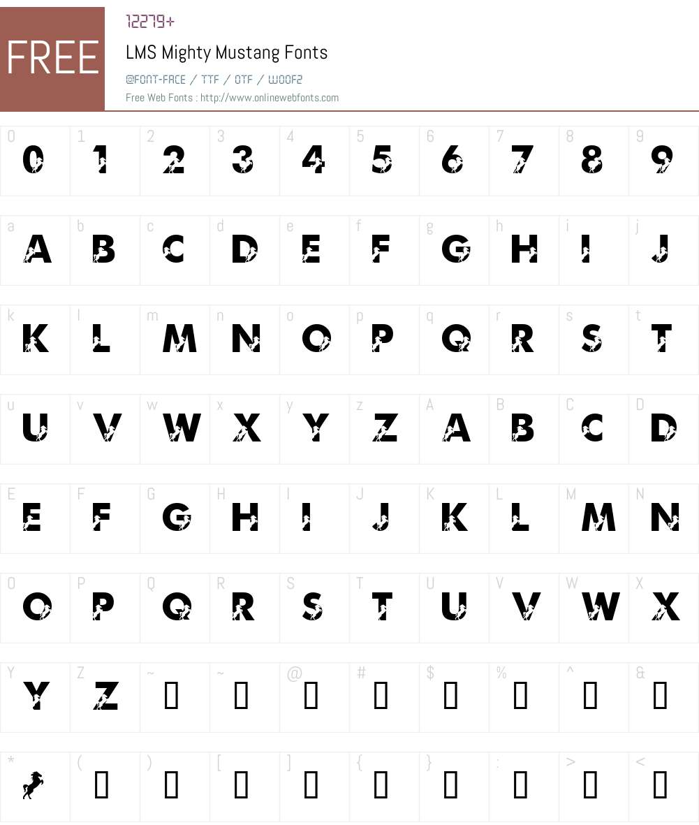 LMS Mighty Mustang Font Screenshots