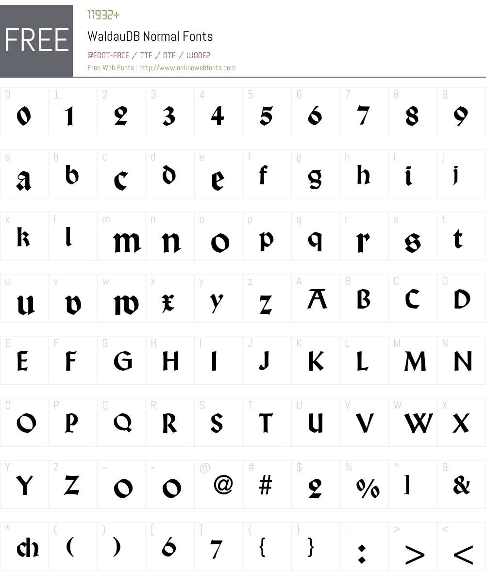 WaldauDB Font Screenshots