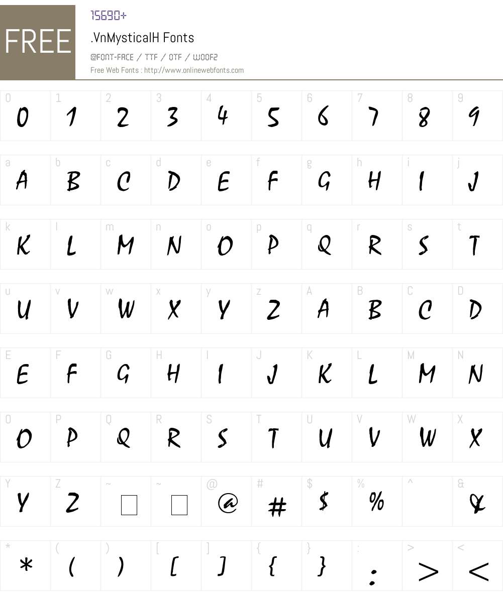 .VnMysticalH Font Screenshots