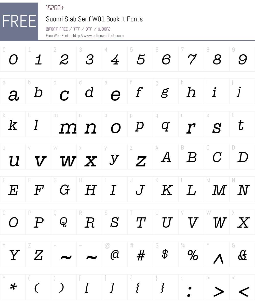 SuomiSlabSerifW01-BookIt Font Screenshots