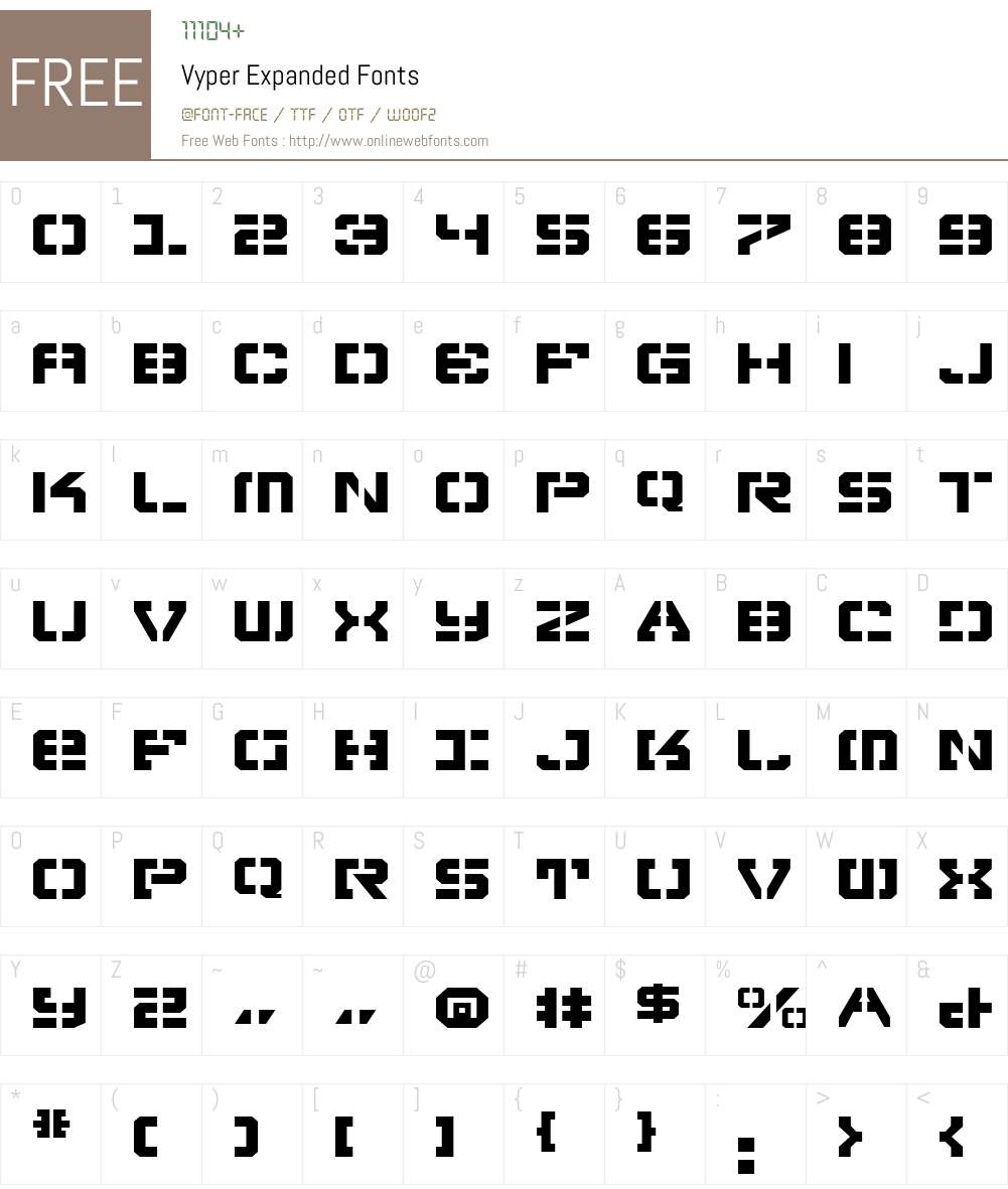 Vyper Expanded Font Screenshots