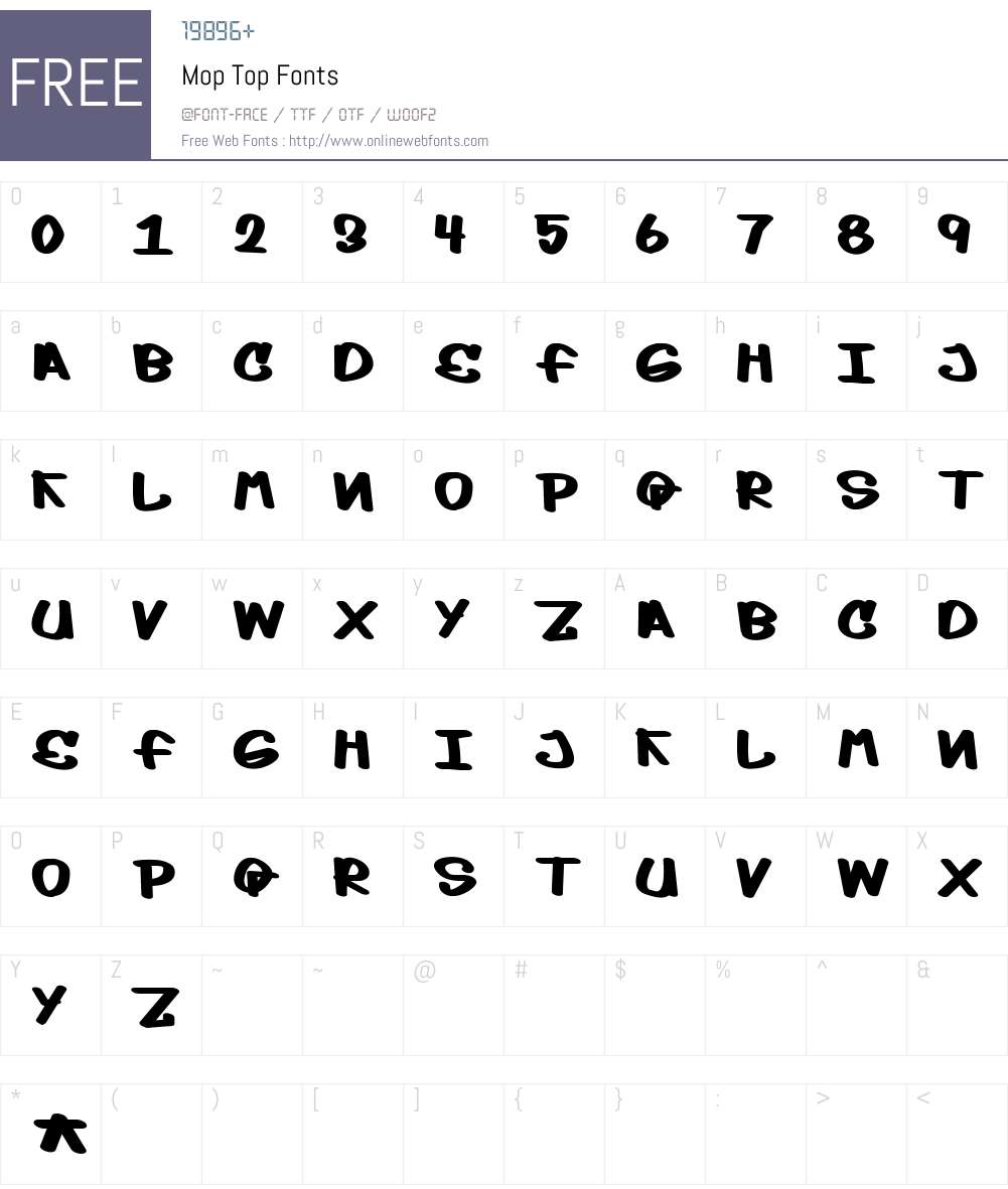 Mop Top Font Screenshots
