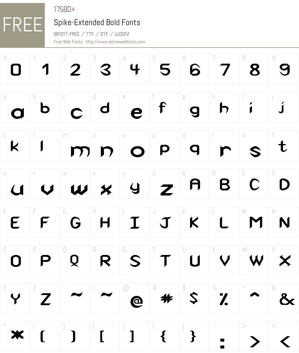 Spike-Extended Font Screenshots
