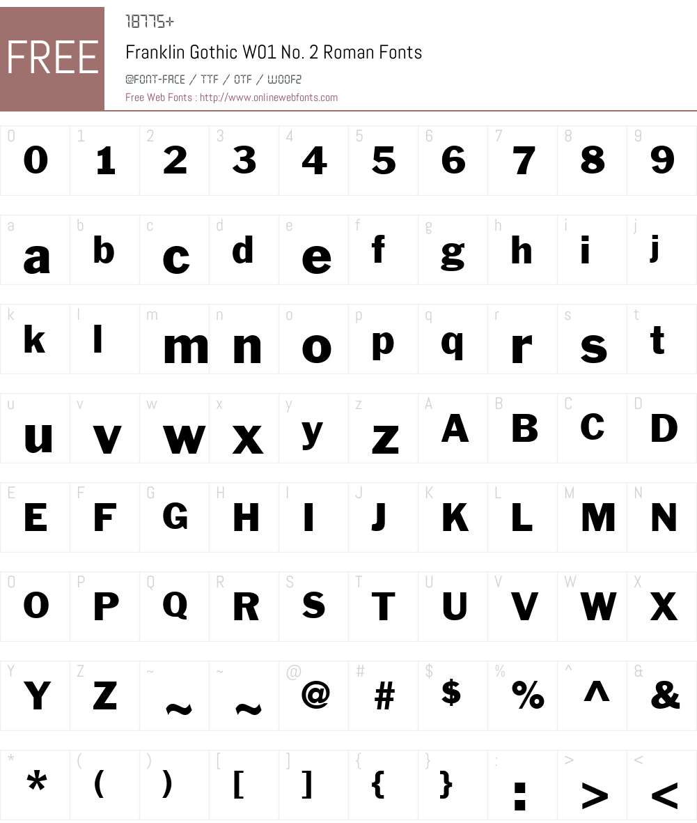 FranklinGothicW01-No.2Roman Font Screenshots