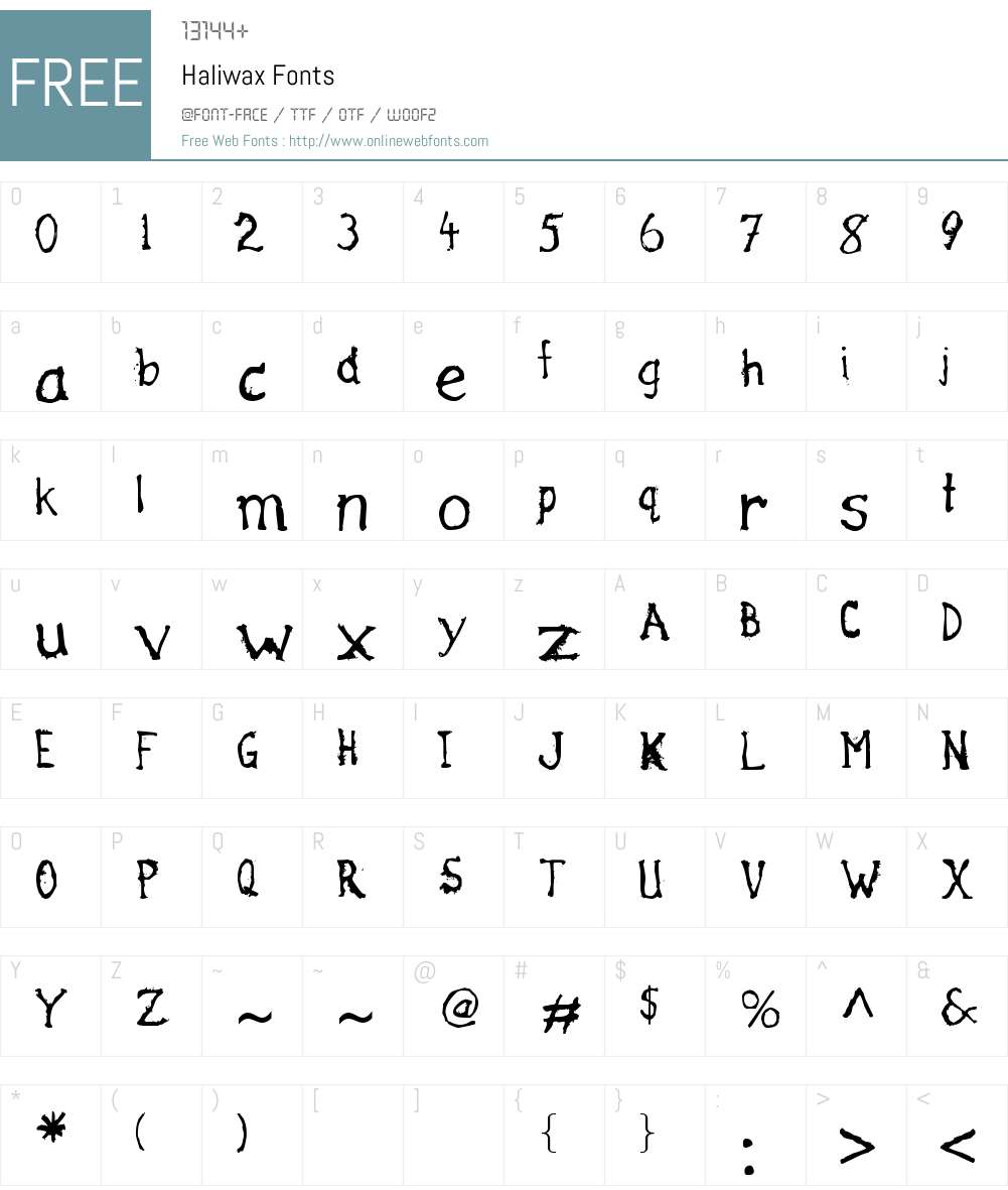 Haliwax Font Screenshots