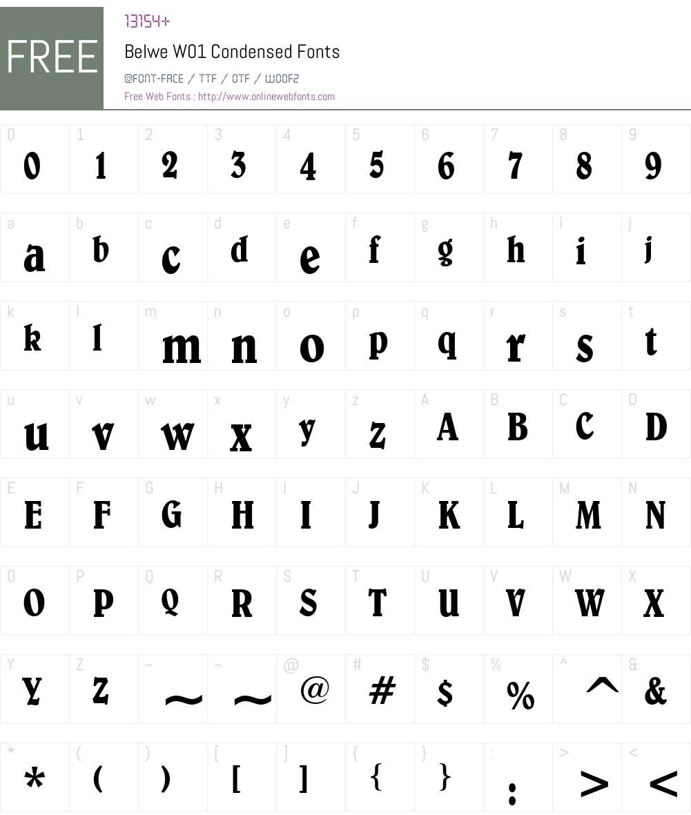 BelweW01-Condensed Font Screenshots