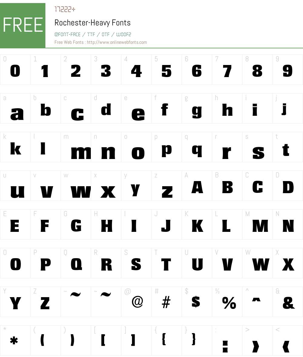 Rochester-Heavy Font Screenshots
