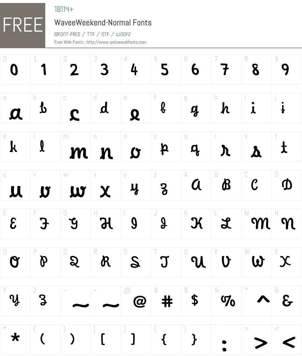 WaveeWeekend Font Screenshots