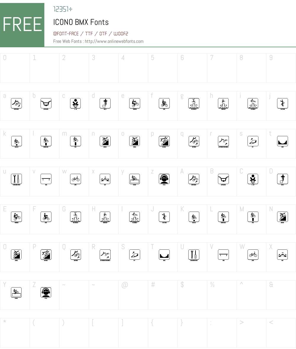ICONO BMX Font Screenshots