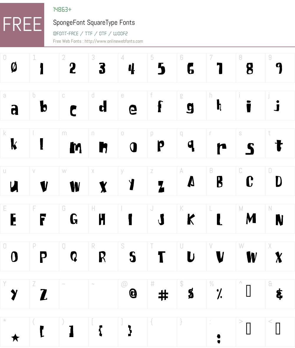 SpongeFont SquareType Font Screenshots