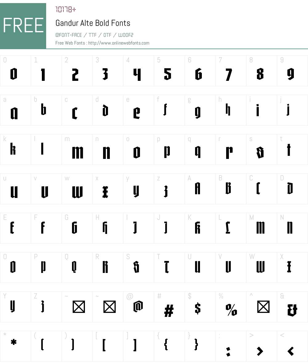 Gandur Alte Font Screenshots