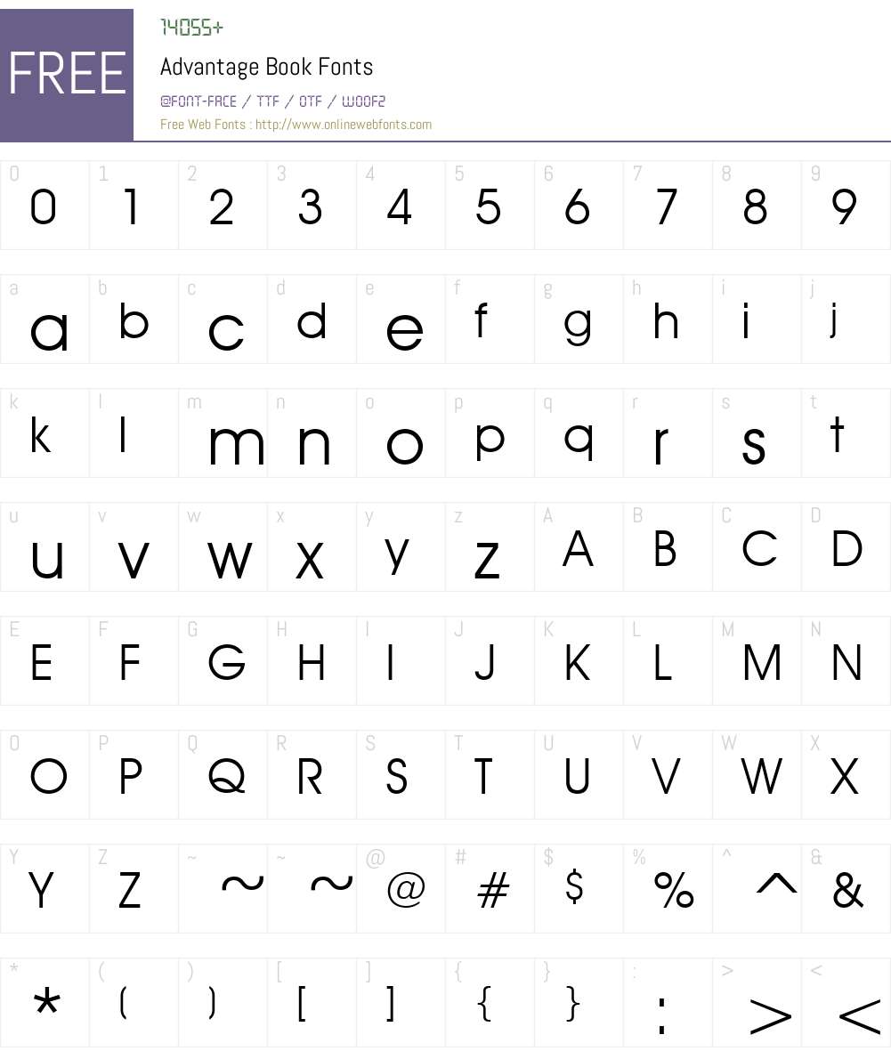 Advantage Font Screenshots