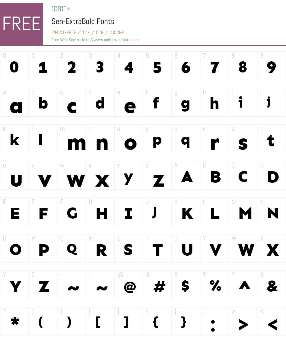Sen-ExtraBold Font Screenshots