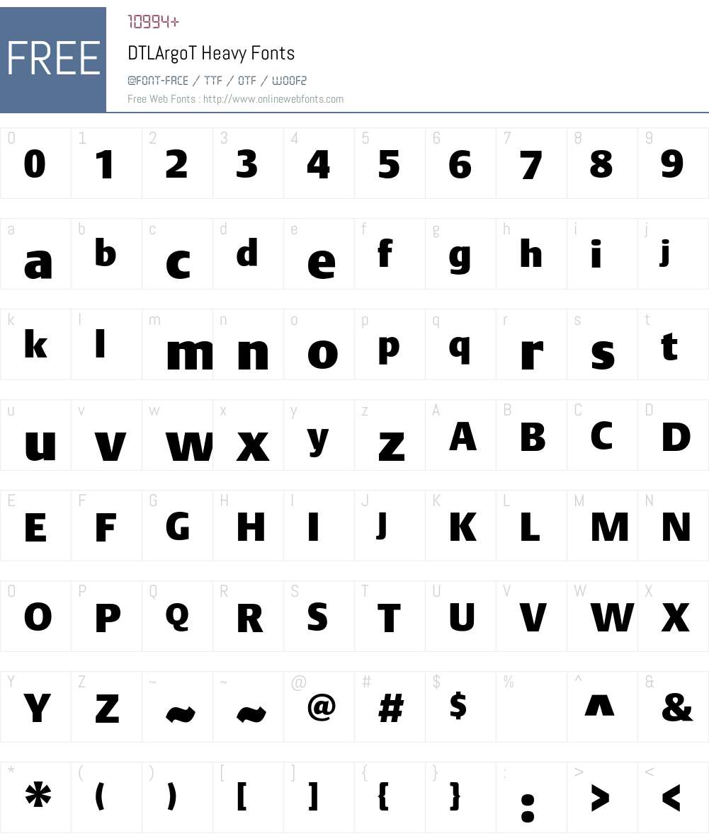 DTL Argo Font Screenshots
