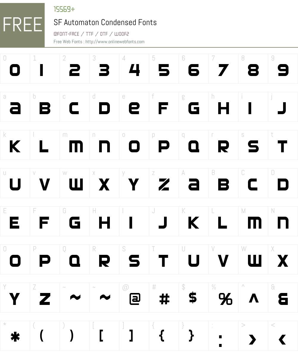 SF Automaton Condensed Font Screenshots