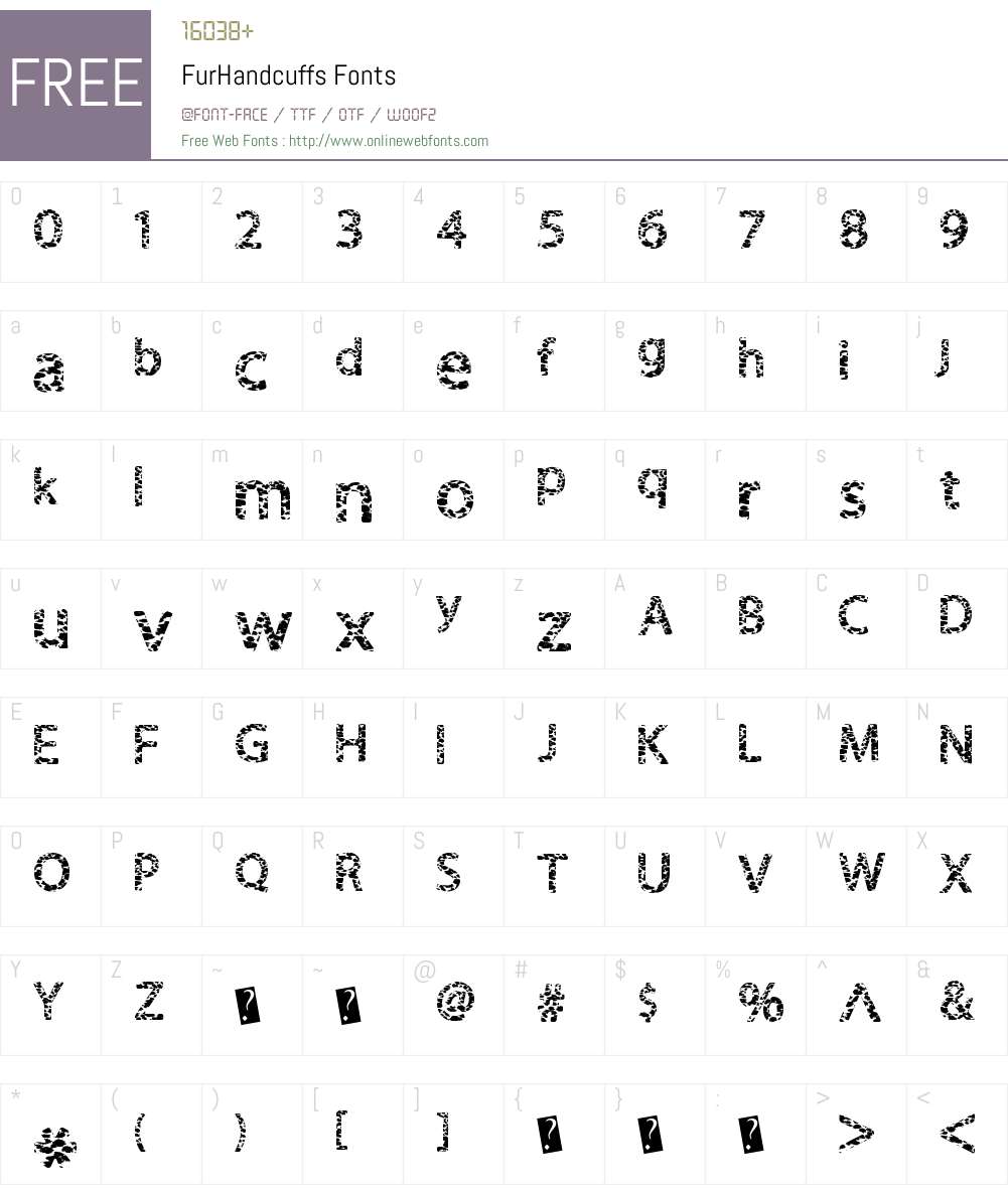 FurHandcuffs Font Screenshots