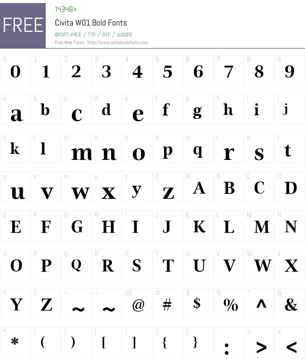 CivitaW01-Bold Font Screenshots