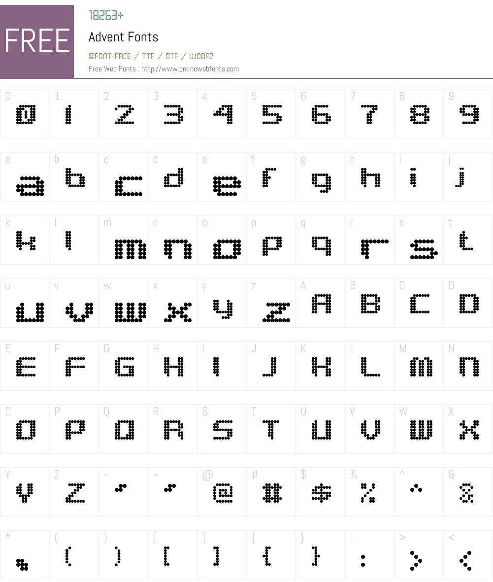 Advent Font Screenshots