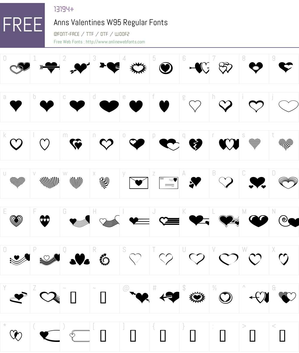 Ann's Valentines Font Screenshots