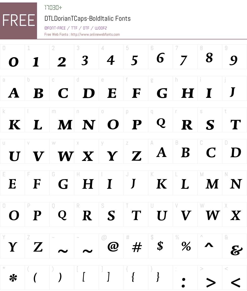 DTLDorianTCaps Font Screenshots