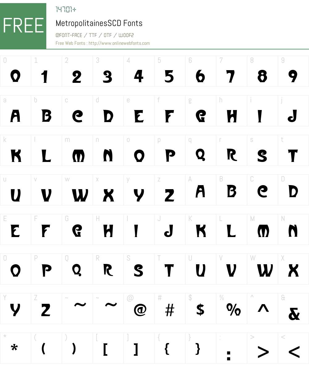 MetropolitainesSCD Font Screenshots