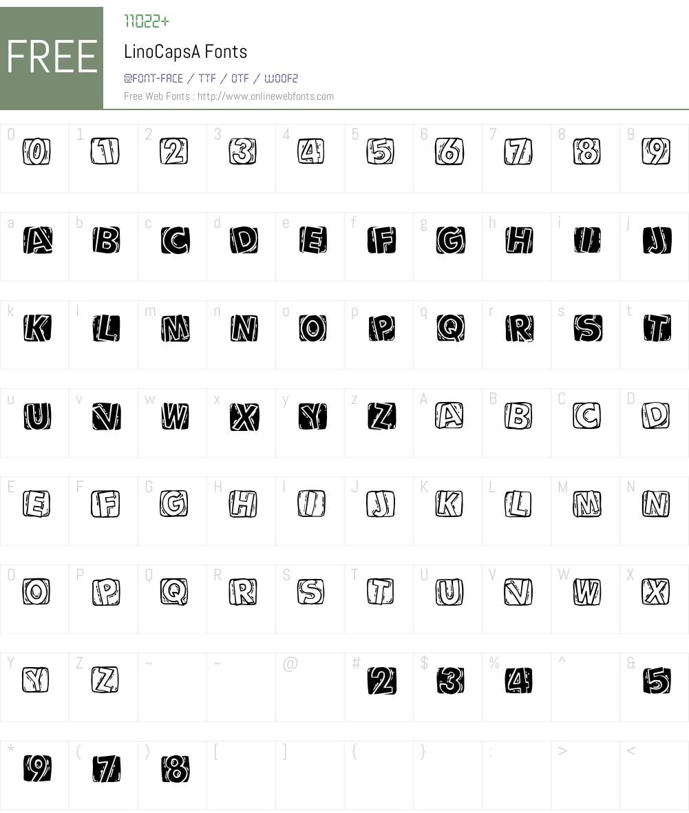LinoCapsA Font Screenshots