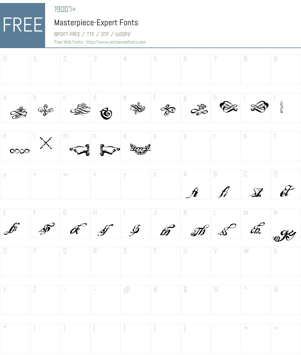 Masterpiece Font Screenshots