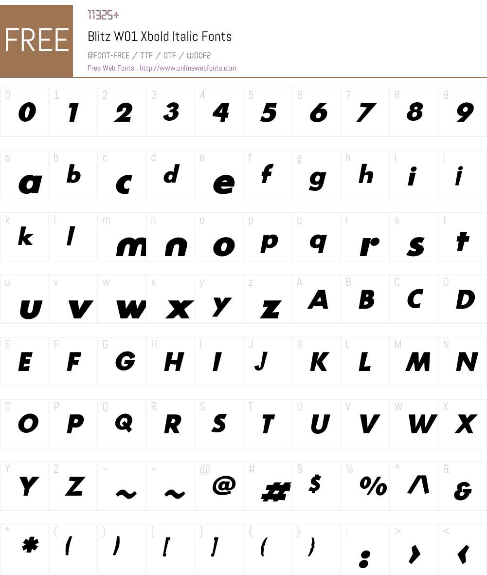 BlitzW01-XboldItalic Font Screenshots