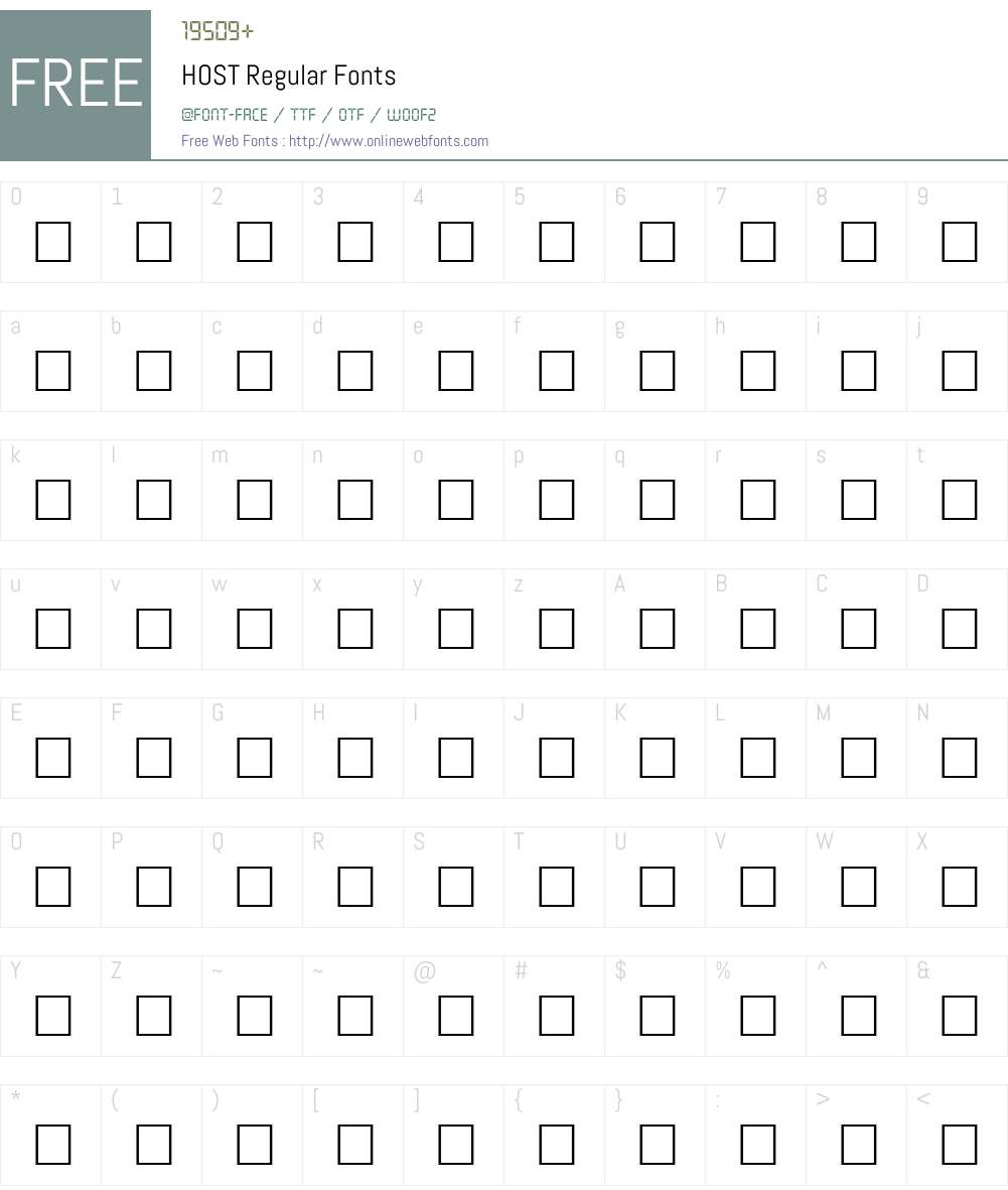 HOST Font Screenshots