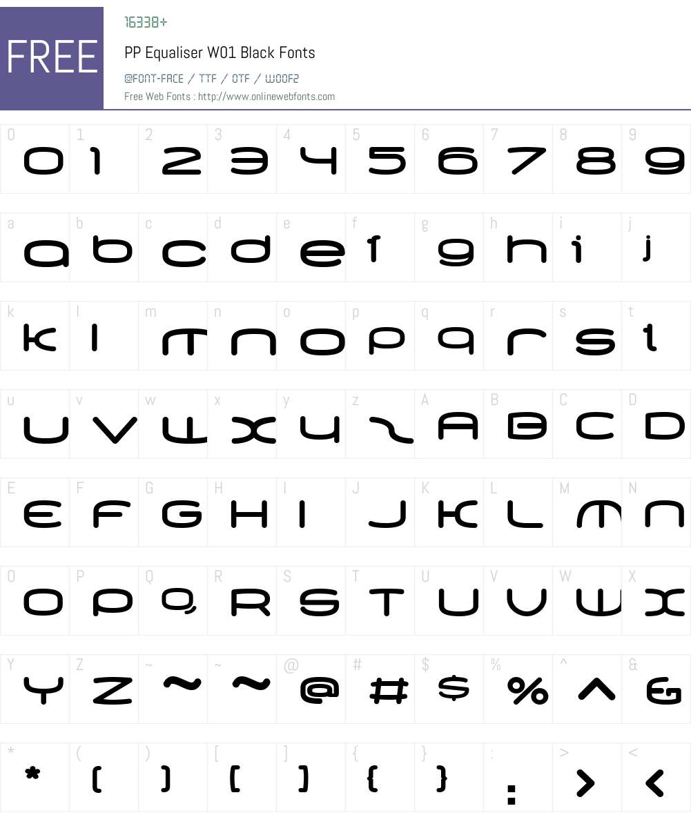 PPEqualiserW01-Black Font Screenshots