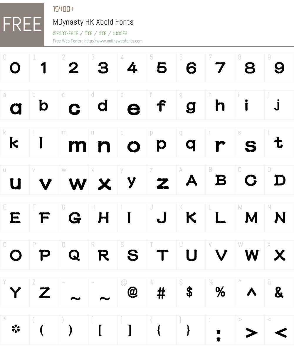 M Dynasty HK Font Screenshots
