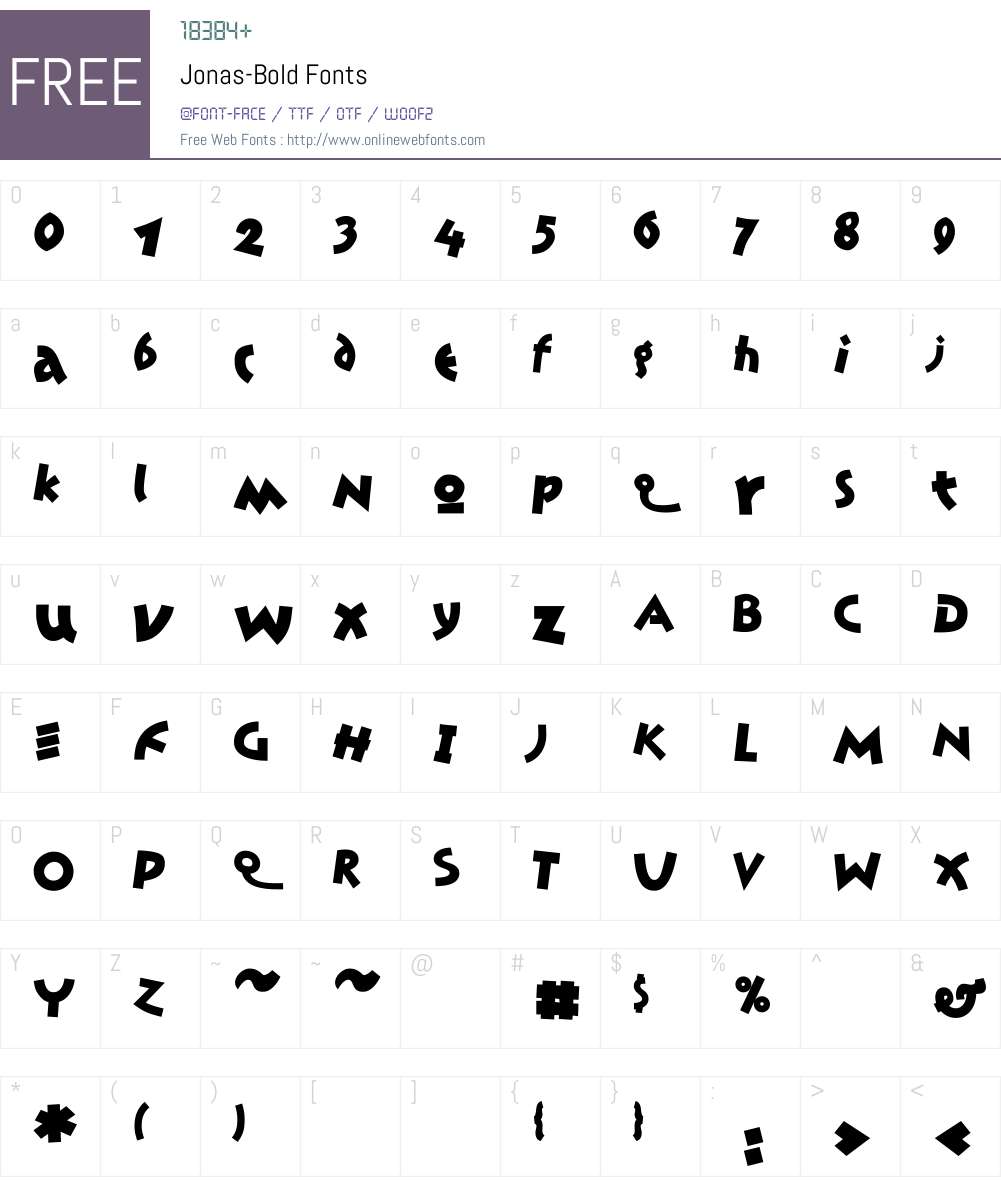 Jonas Font Screenshots