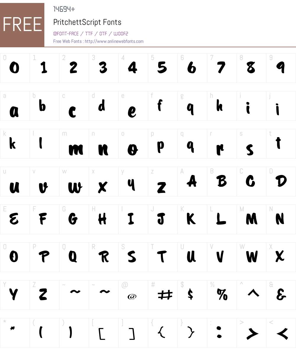 PritchettScript Font Screenshots