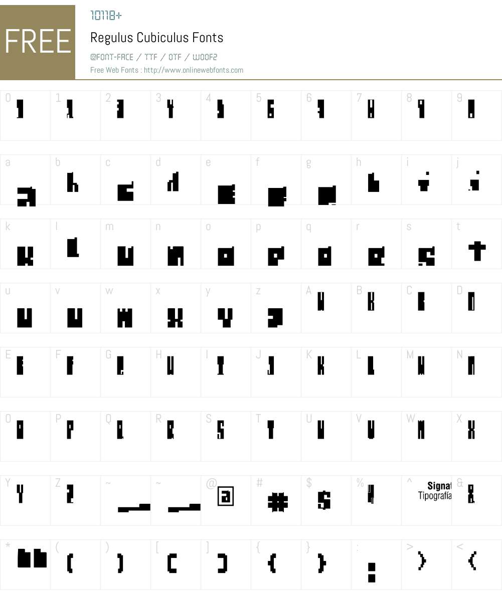 Regulus Cubiculus Font Screenshots