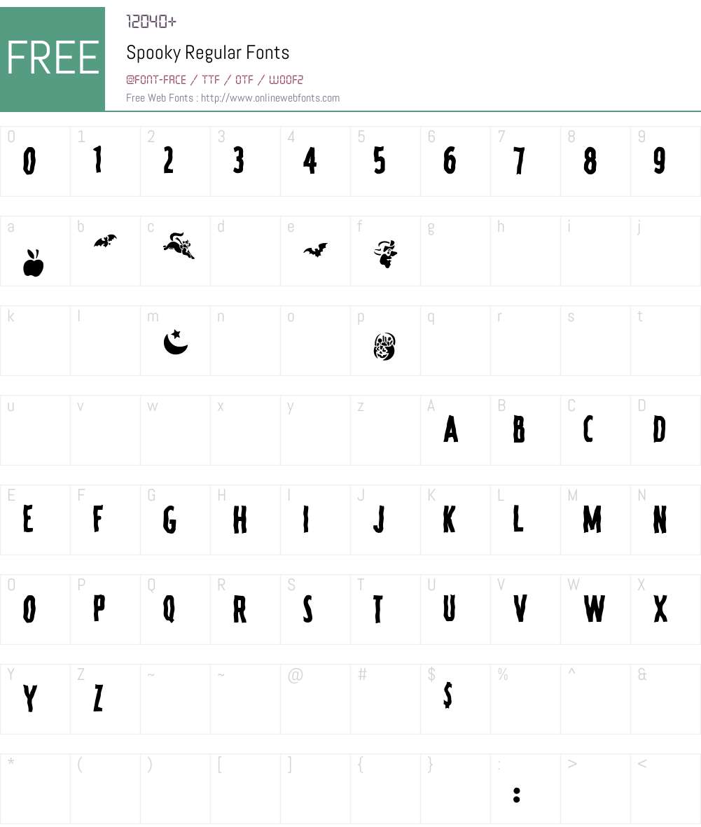Spooky Font Screenshots