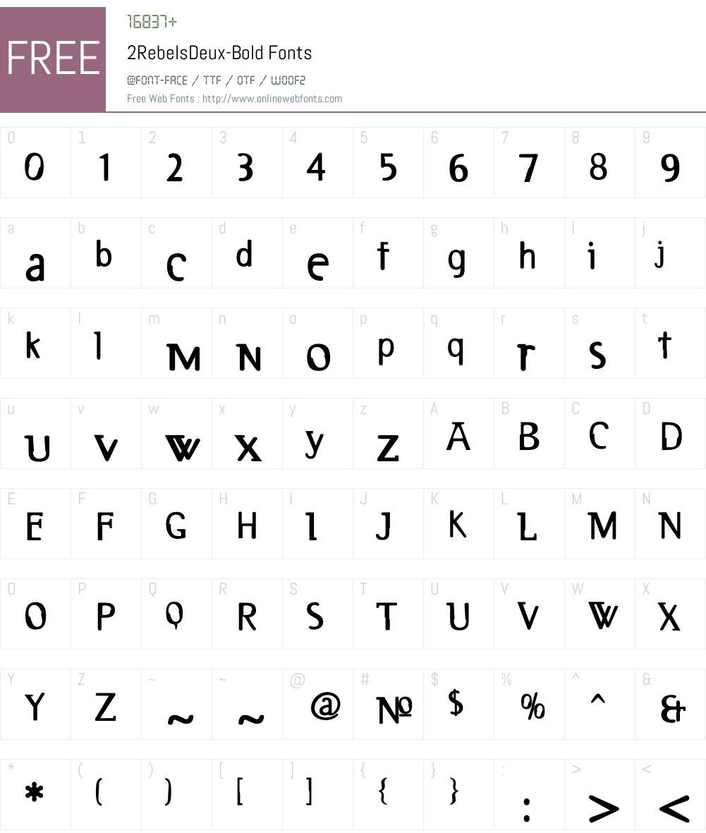 2RebelsDeux Font Screenshots