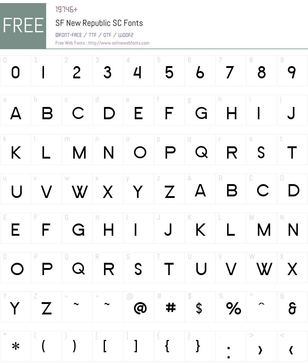 SF New Republic SC Font Screenshots