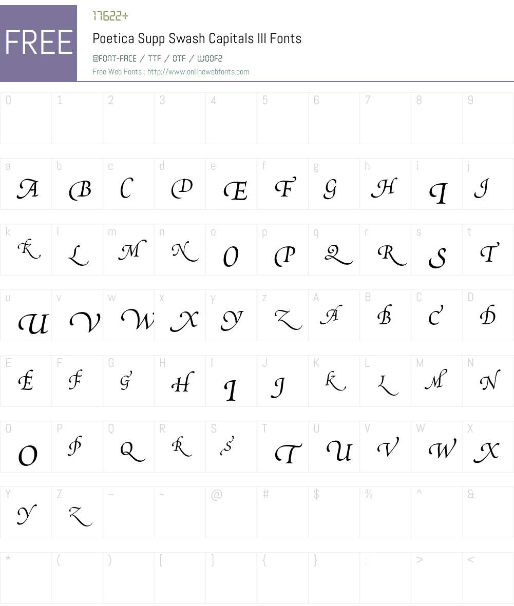 Poetica Font Screenshots