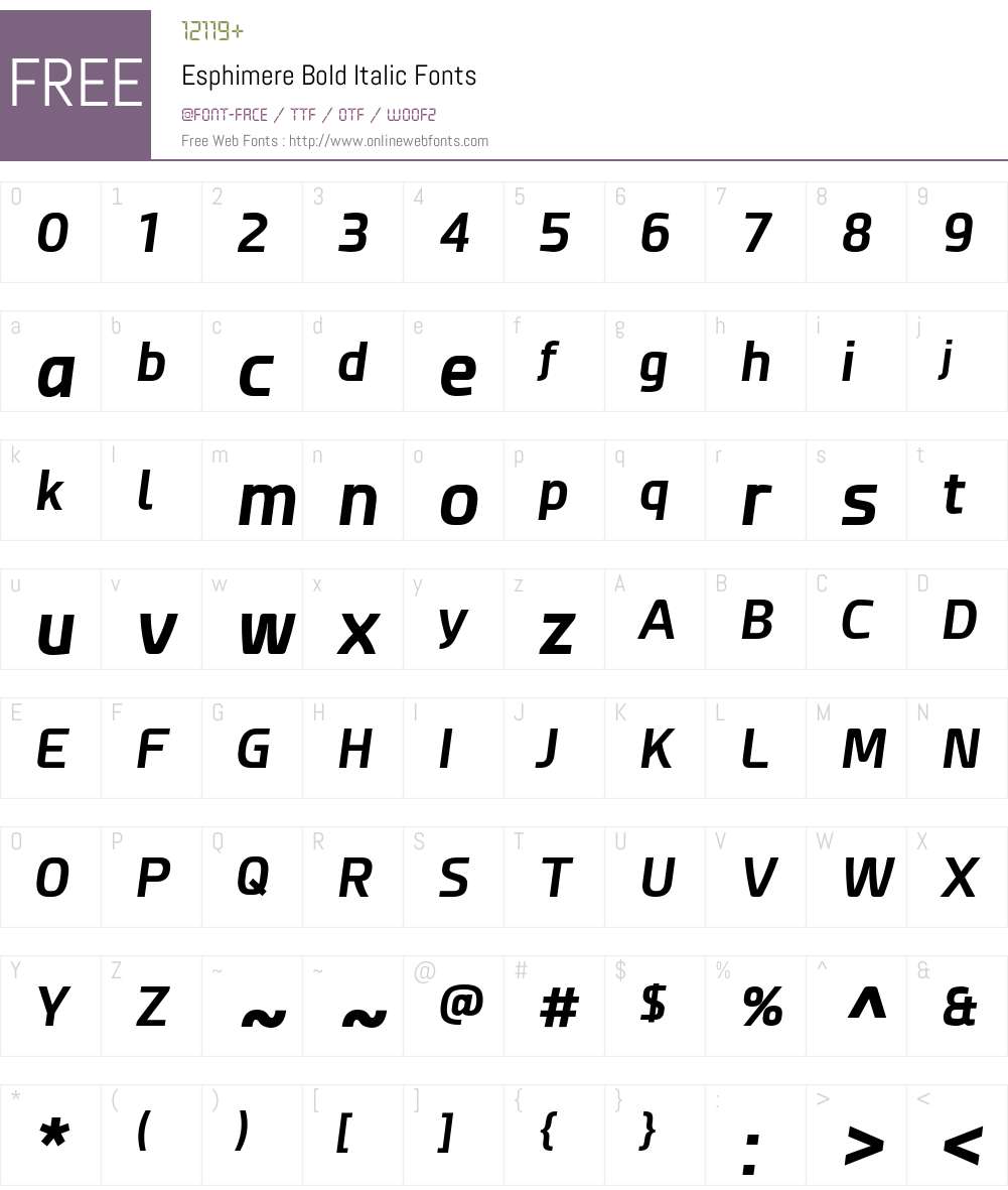 Esphimere Font Screenshots