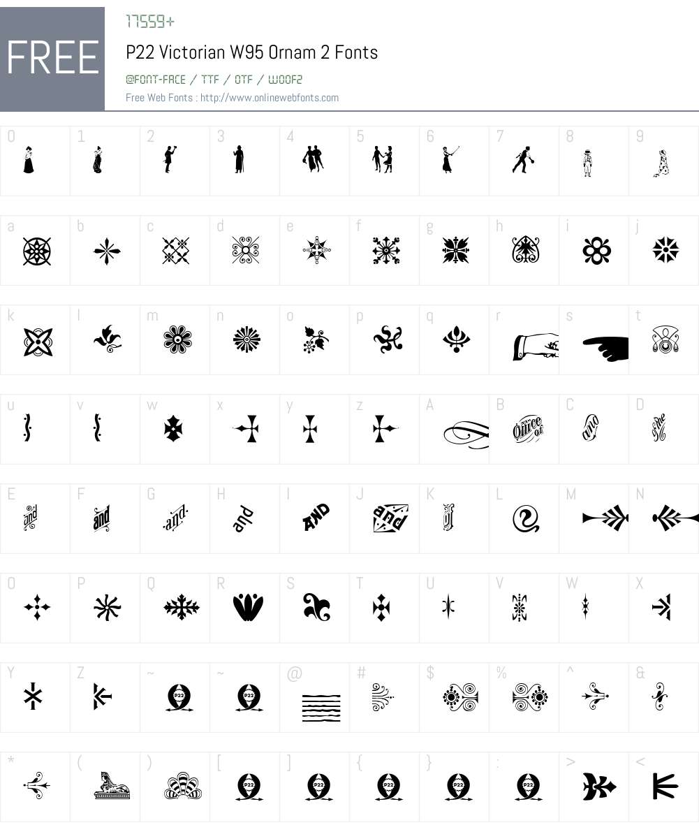 P22VictorianW95-Ornam2 Font Screenshots