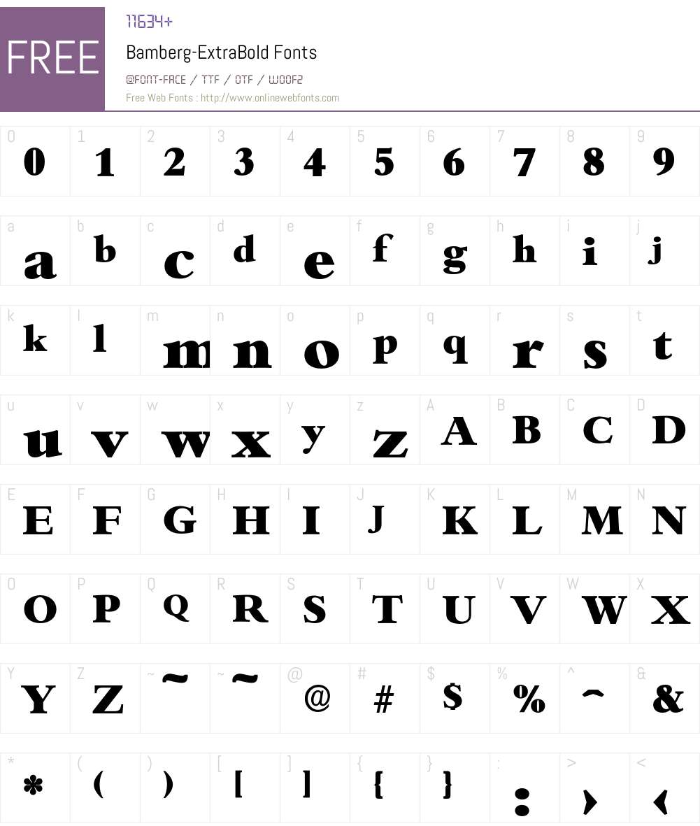 Bamberg-ExtraBold Font Screenshots