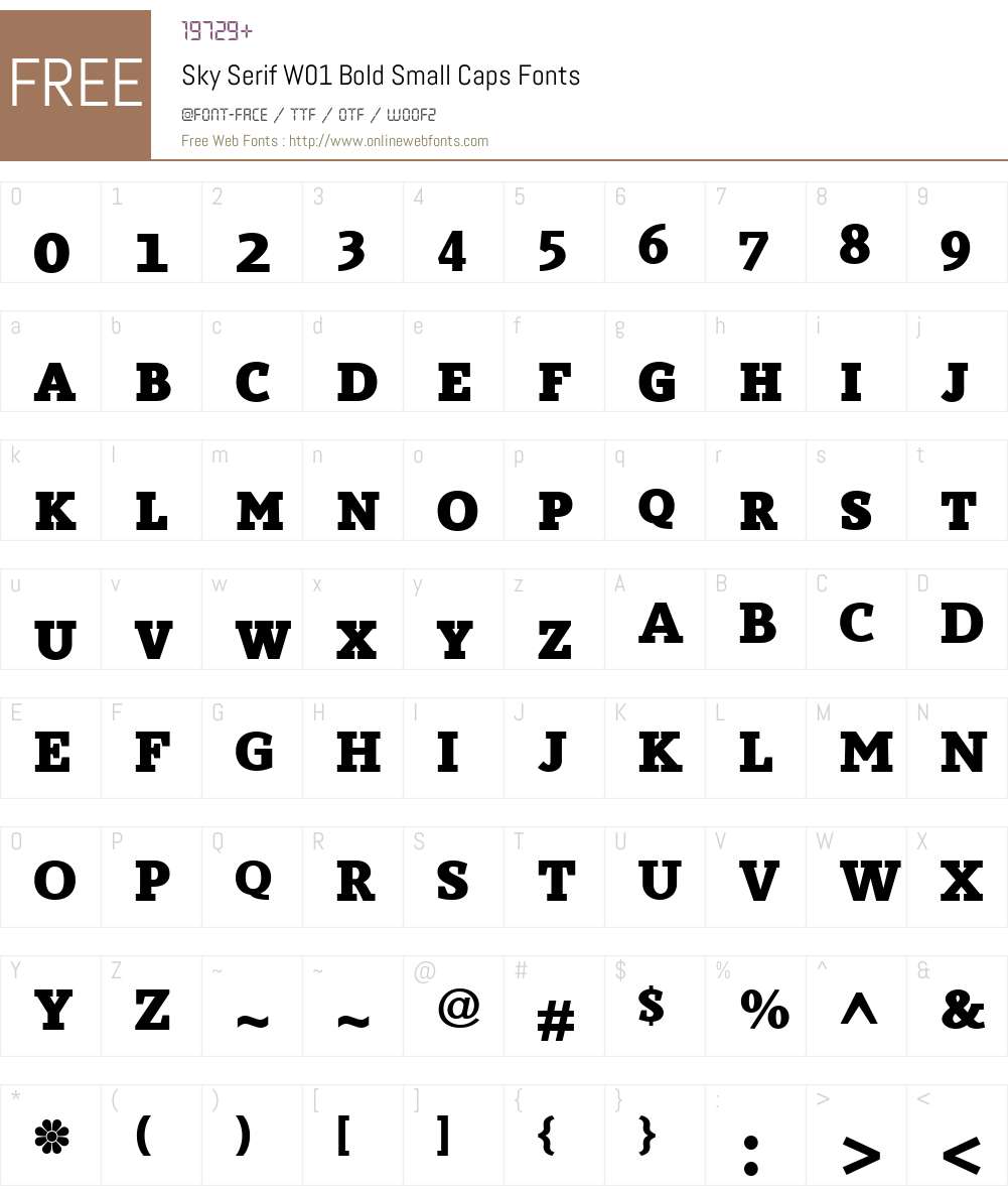 SkySerifW01-BoldSmallCaps Font Screenshots