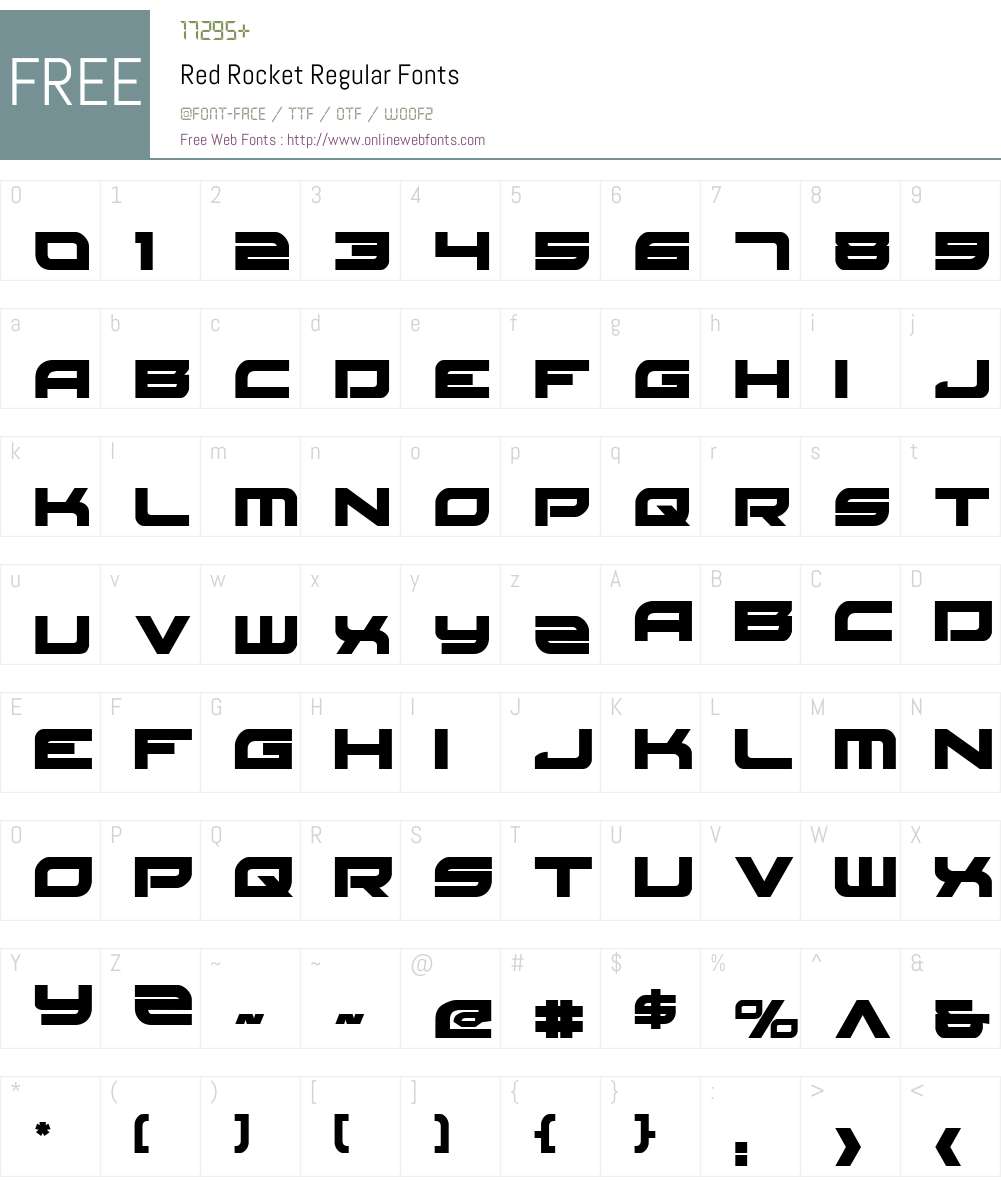Red Rocket Font Screenshots
